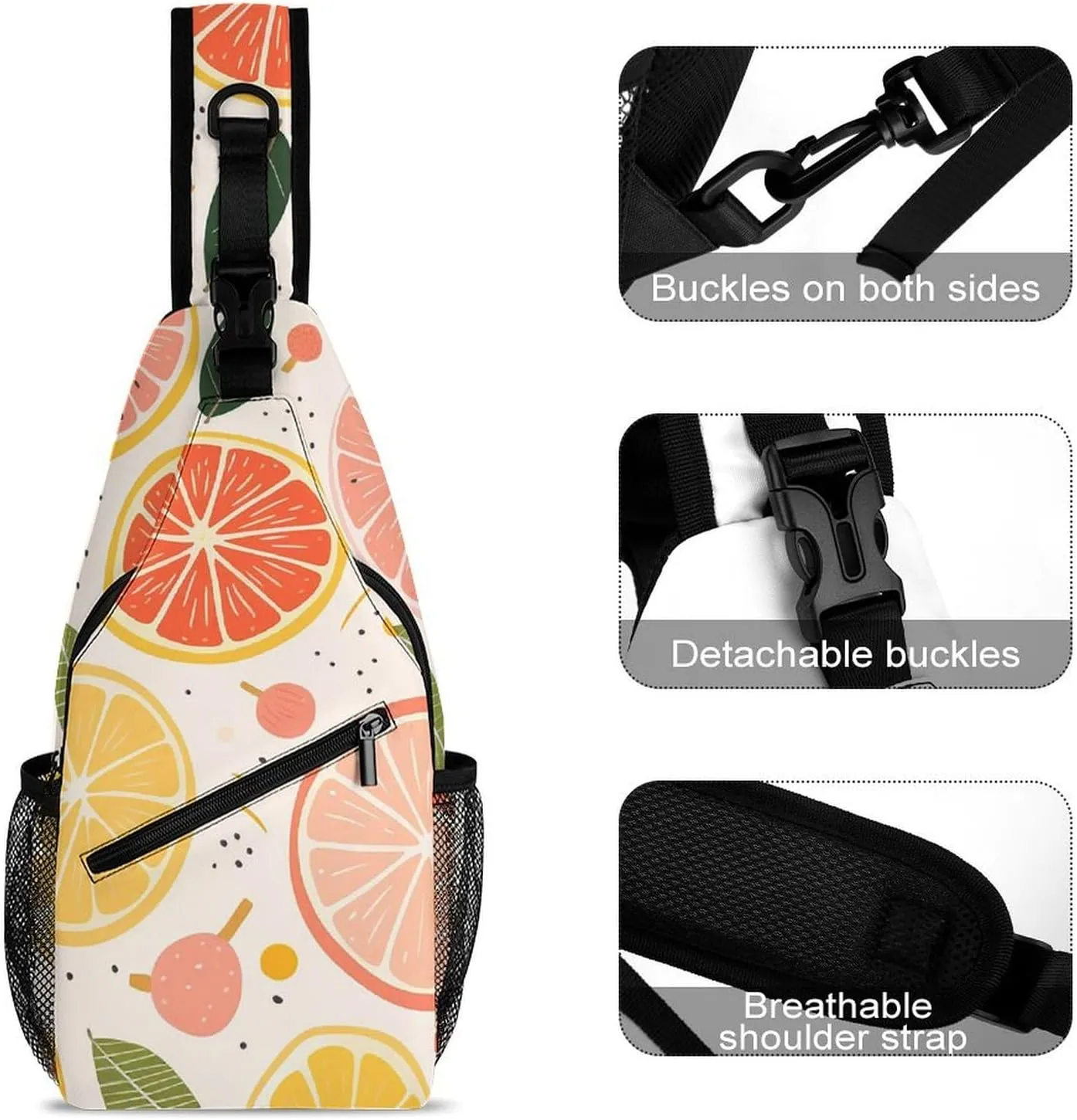 Pastel Color Smiley Face Sling Bag Crossbody Bags Cross Body Bag Fanny Packs Chest Bags Sling Purses for Travel