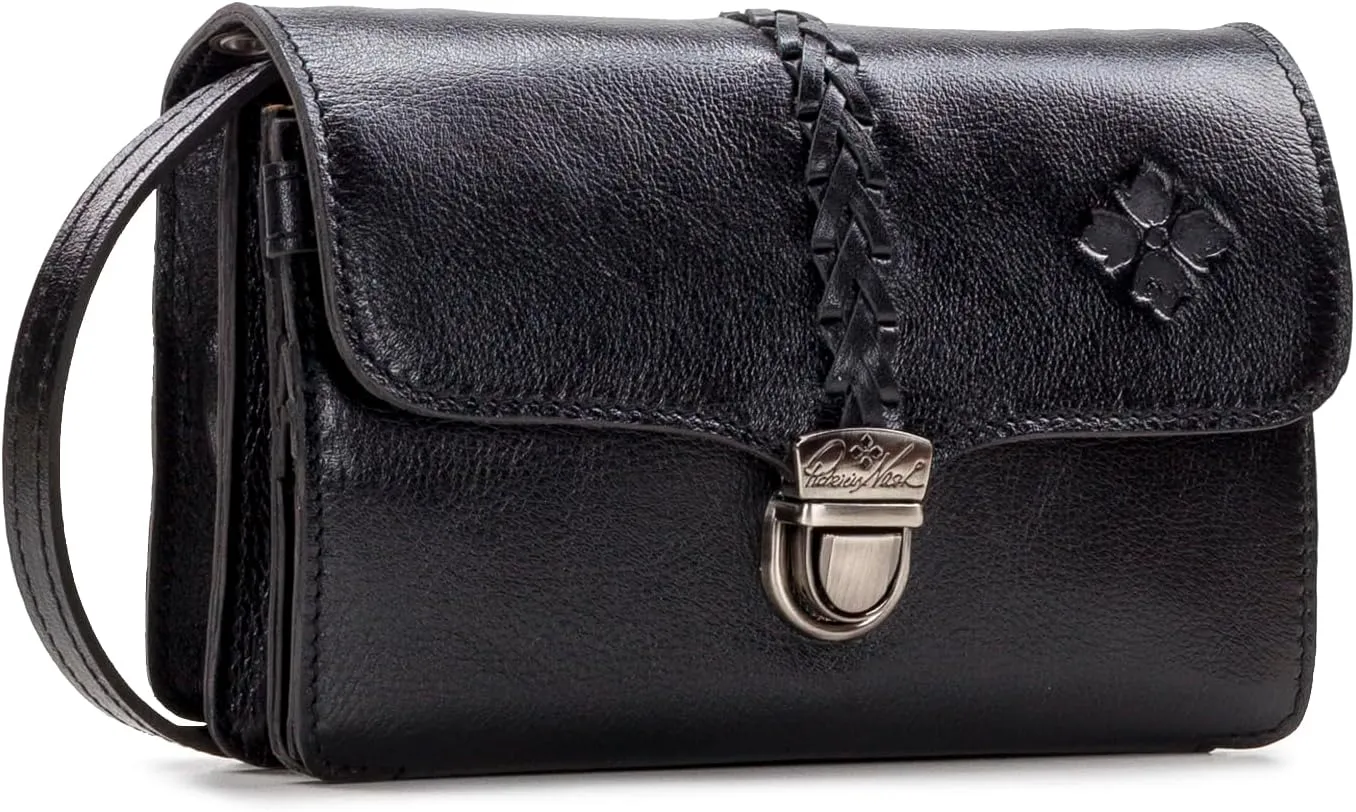 Patricia Nash Leather Crossbody Bag - Bianco Crossbody Organizer, 100% Full Grain Leather Crossbody Purse for Women