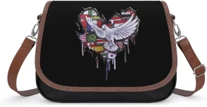 Peace by Jody Steel Crossbody Bag Anti-Theft Side Shoulder Bags Adjustable Leather Messenger Bag Unisex