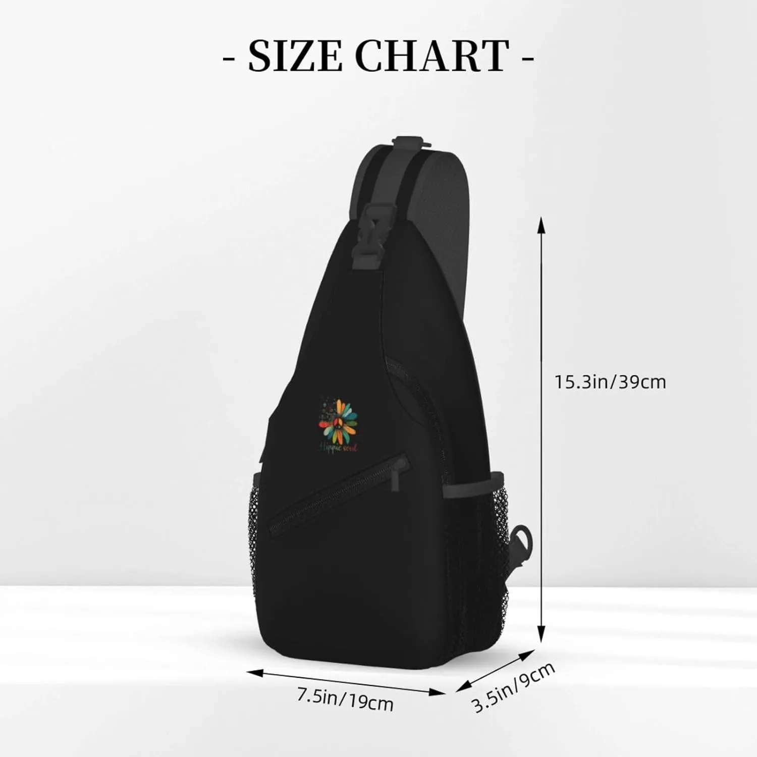 Peace Sign Hippie Soul Sling Bag Crossbody Backpack Shoulder Casual Daypack Bag for Men Women