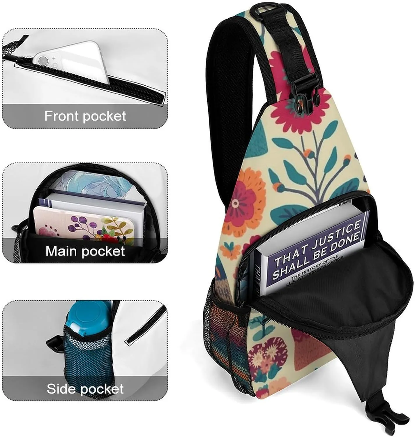 Peach And Dark Beige Sling Bag Crossbody Bags Cross Body Bag Fanny Packs Chest Bags Sling Purses for Travel