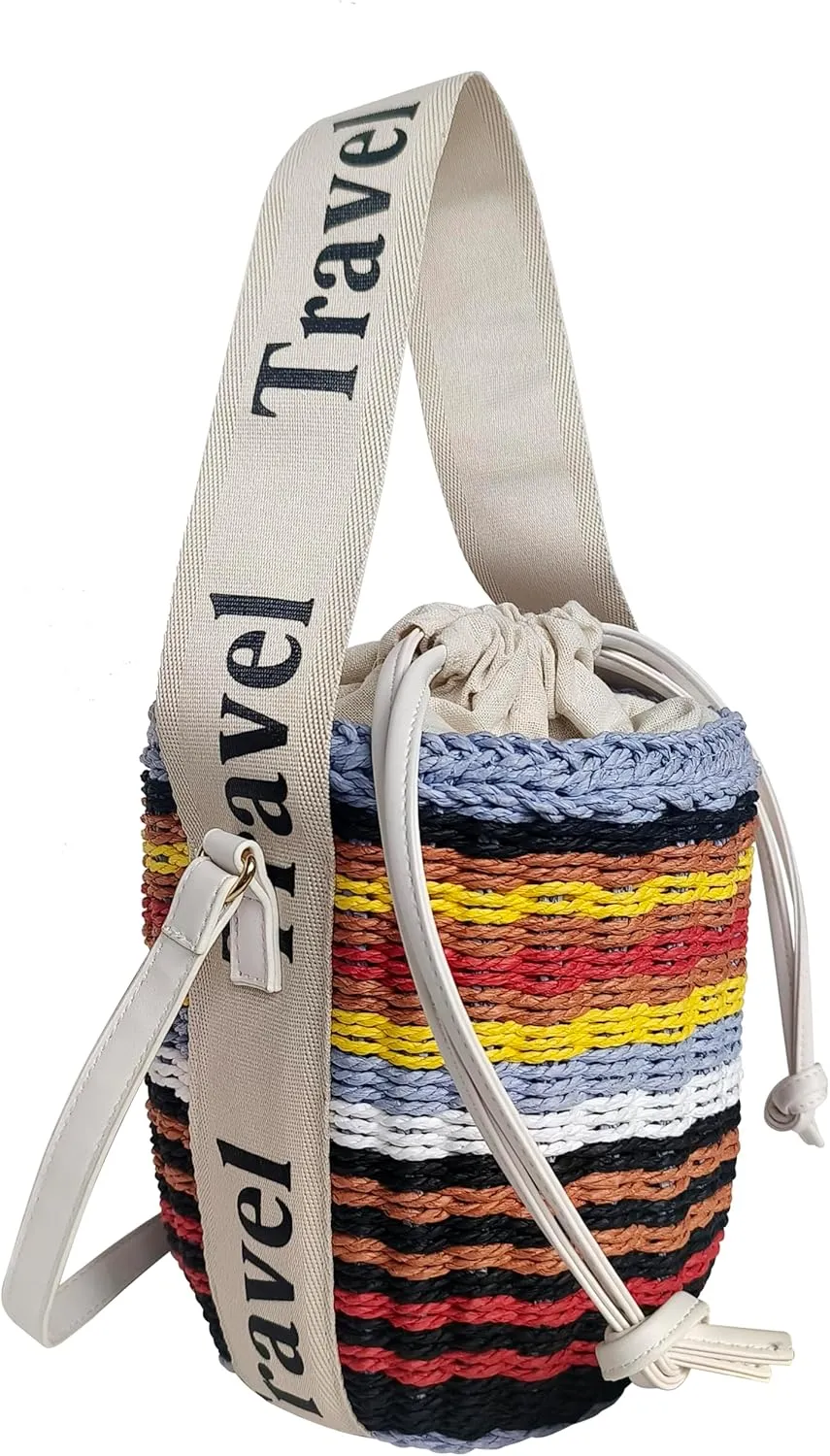 Pearl Flower Straw Woven Tote Bag Summer Beach Rattan Handle Bucket Bag Straw Purses and Handbags for Women
