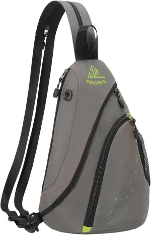 Peicees Bags for Men Waterproof Sling Bag Crossbody Shoulder Bag for Women Chest Daypack Backpack for Travel Bike Hiking
