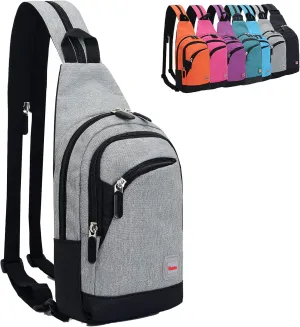 Peicees Small Sling Bag for Women Mens Convertible Crossbody Backpack Shoulder Chest Daypack with Zipper Strap for Hiking