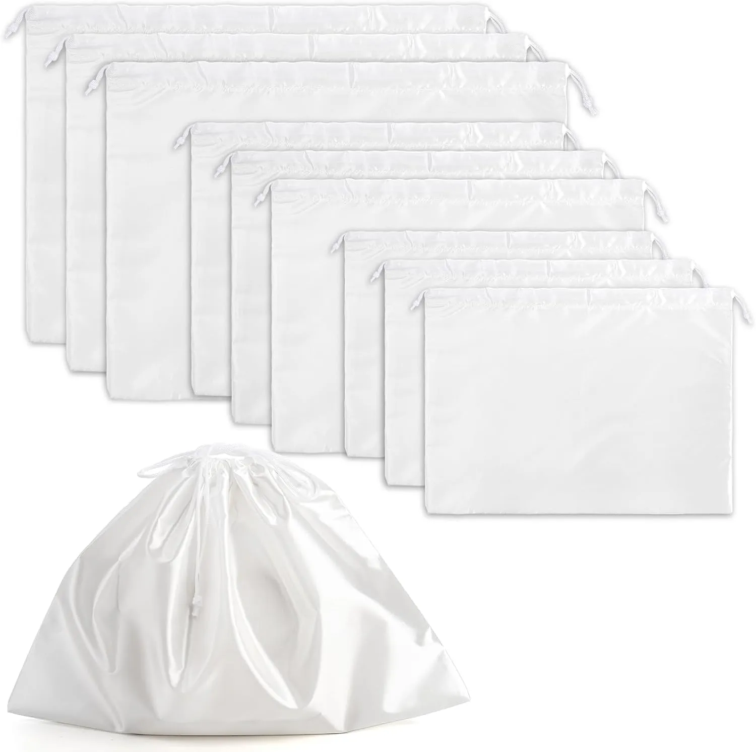 Peohud 9 Pack Dust Cover Storage Bags, Purse Dust Bags with Drawstring, Large Silk Cloth Travel Storage Pouch for Handbags Shoulder Bags Purses Shoes Luggage