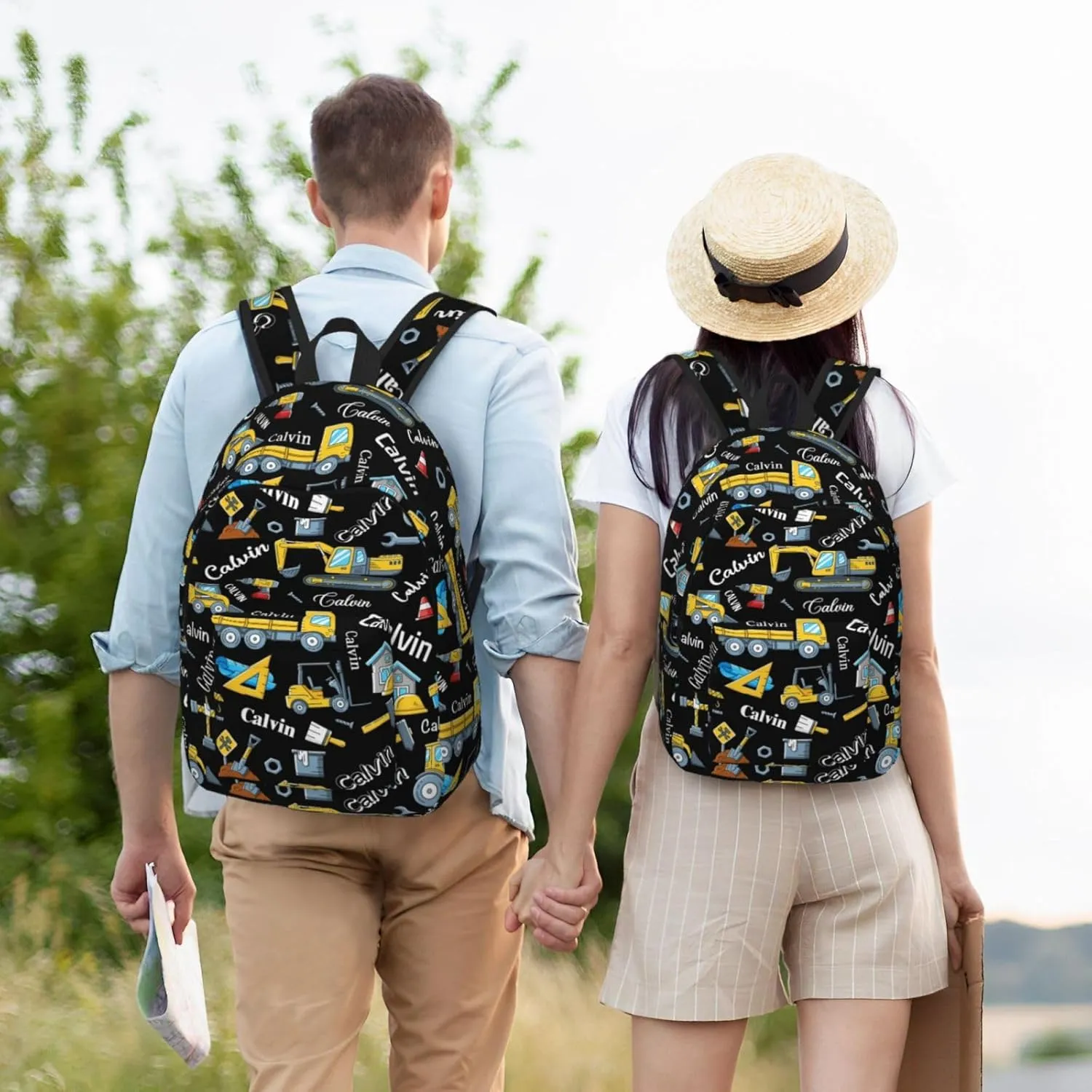 Personalized Backpack| Custom Name Backpacks For Her/Him For Work,Weekend Getaway,Traveling,Hiking,Camping |Funny Vehicle Pattern Backpack (A - style 3)