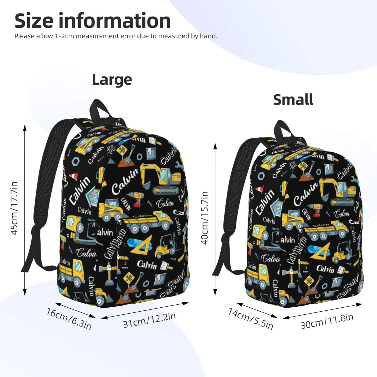 Personalized Backpack| Custom Name Backpacks For Her/Him For Work,Weekend Getaway,Traveling,Hiking,Camping |Funny Vehicle Pattern Backpack (A - style 3)