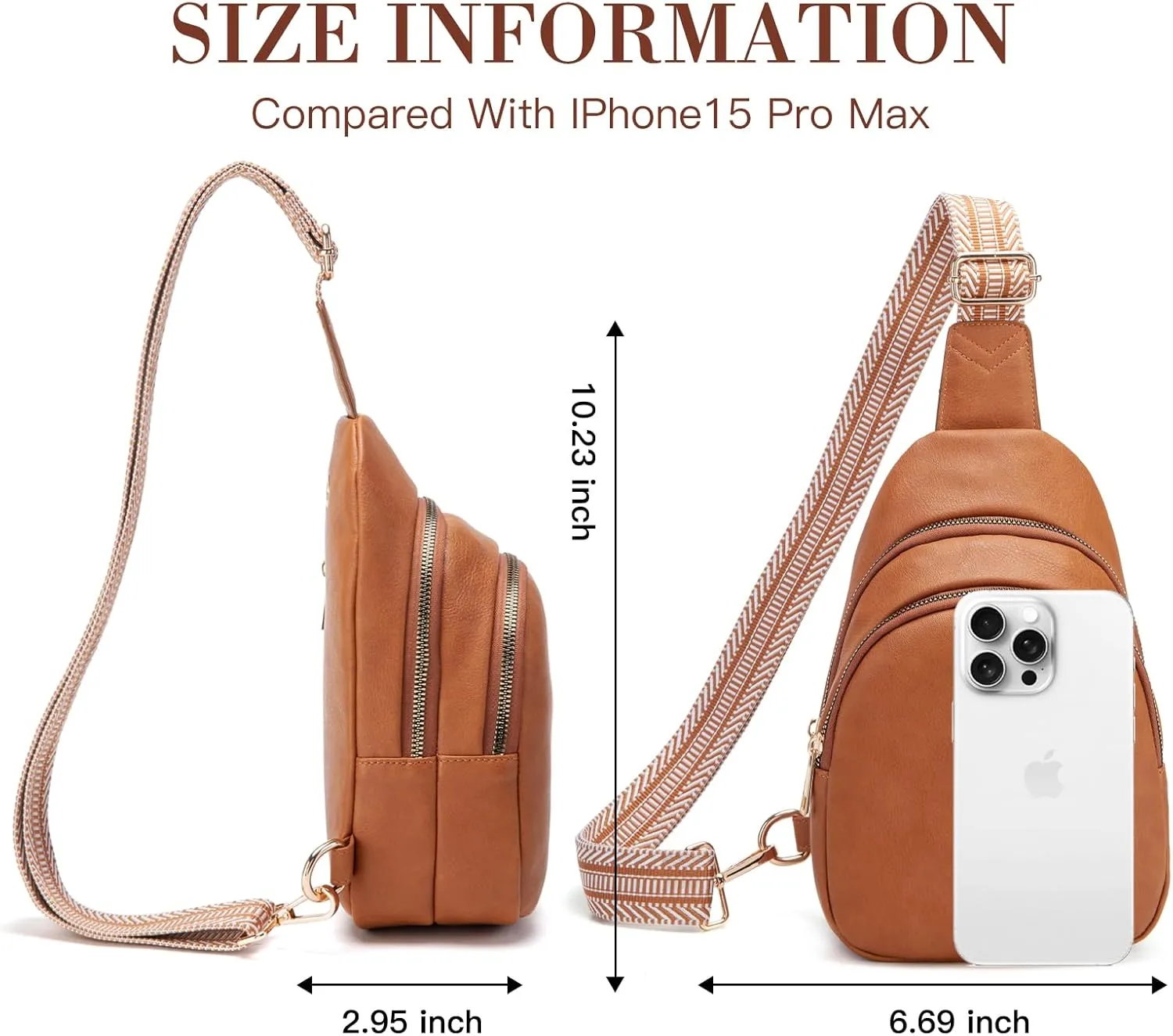 Personalized Mothers Day Gifts Initial Sling Bag PU Crossbody Bags for Women Mother's Day Birthday Gifts for Women Mom Sister Wife (Brown-N)