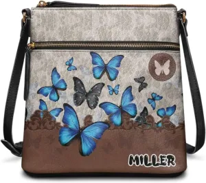 Personalized Purse for Women Custom Leather Crossbody Bag with Name Customized Hobo Bag with Zipper