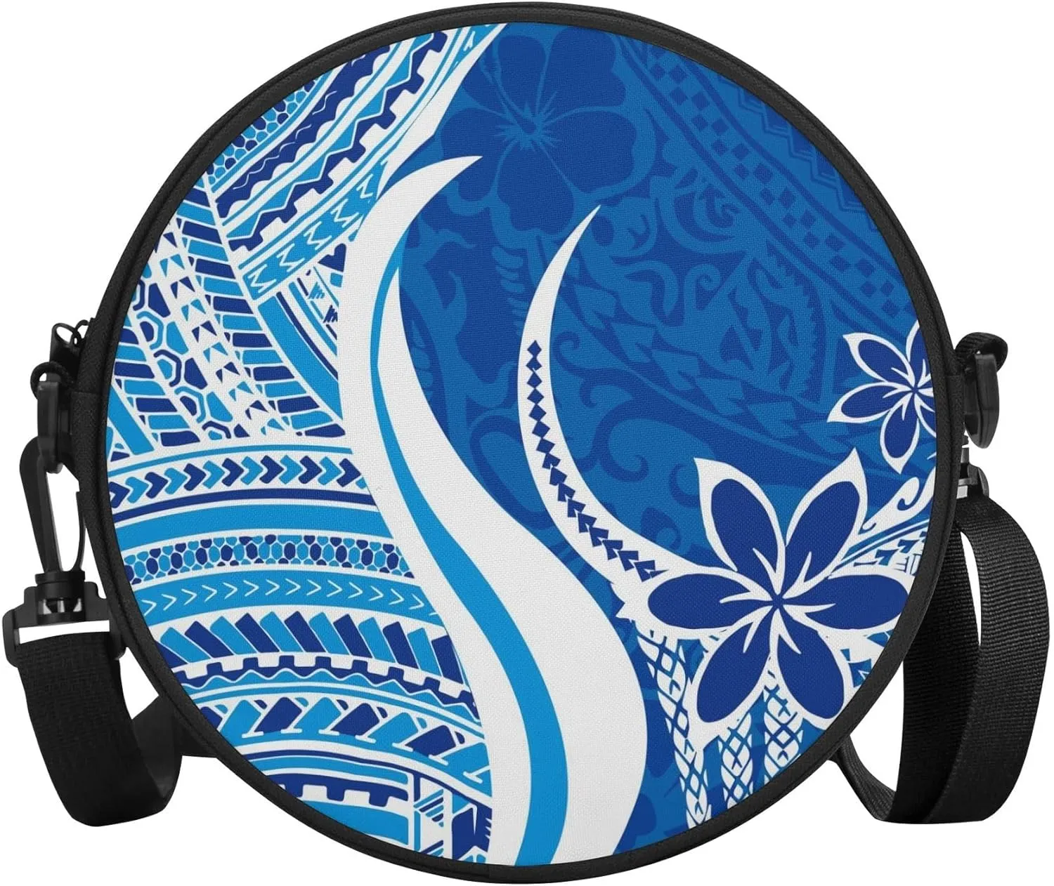 Personalized Round Crossbody Bag Polynesian Portable Crossbody Bag - Custom Crossbody Bag Pattern Logo Photo Text