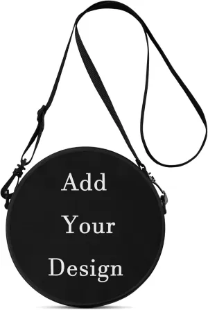 Personalized Round Crossbody Bag Polynesian Portable Crossbody Bag - Custom Crossbody Bag Pattern Logo Photo Text