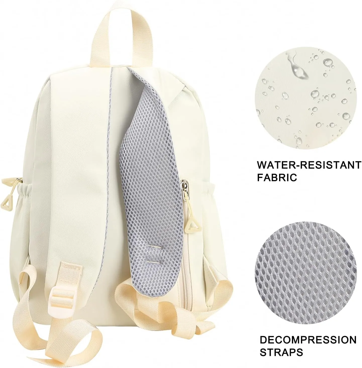 Phaoullzon Girls Small Backpack Purse for Toddler Mini Bookbag,Beige