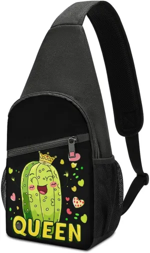 Pickle Queen Crossbody Bags for Women Men Sling Bag Bakpack Shoulder Bag Travel Hiking Daypack