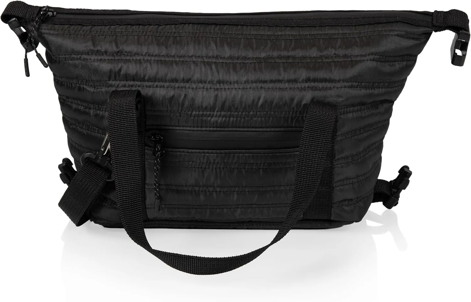 PICNIC TIME Midday Quilted Washable Insulated Lunch Bag, Soft-sided Lunch Box, Lunch Cooler Bag, (Obsidian Black)