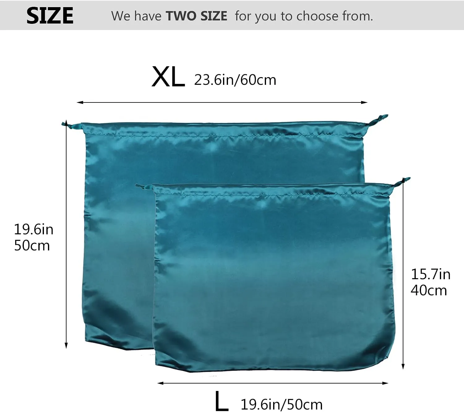 PlasMaller Dust Cover Storage Bags Silk Cloth with Drawstring Pouch For Handbags Purses Pocketbooks Shoes Boots Set of 6, Blue (19.6 x 15.7 in)