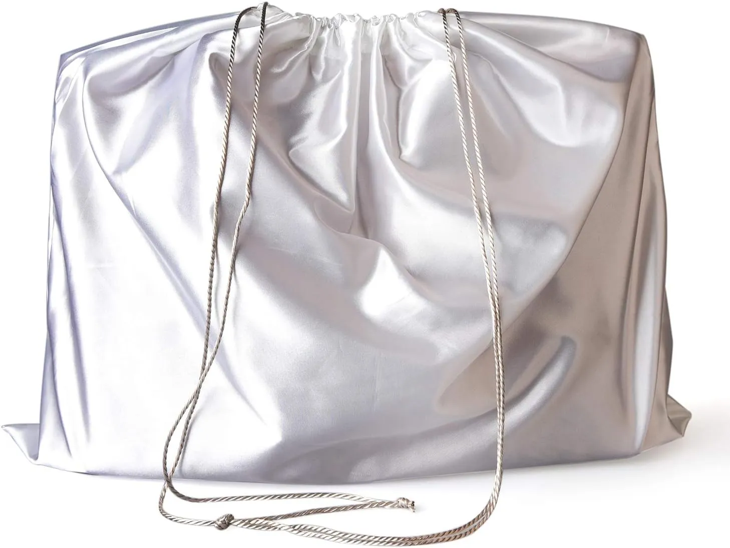 PlasMaller Dust Cover Storage Bags Silk Cloth with Drawstring Pouch For Handbags Purses Pocketbooks Shoes Boots Set of 6, White (19.6 x 15.7 in)
