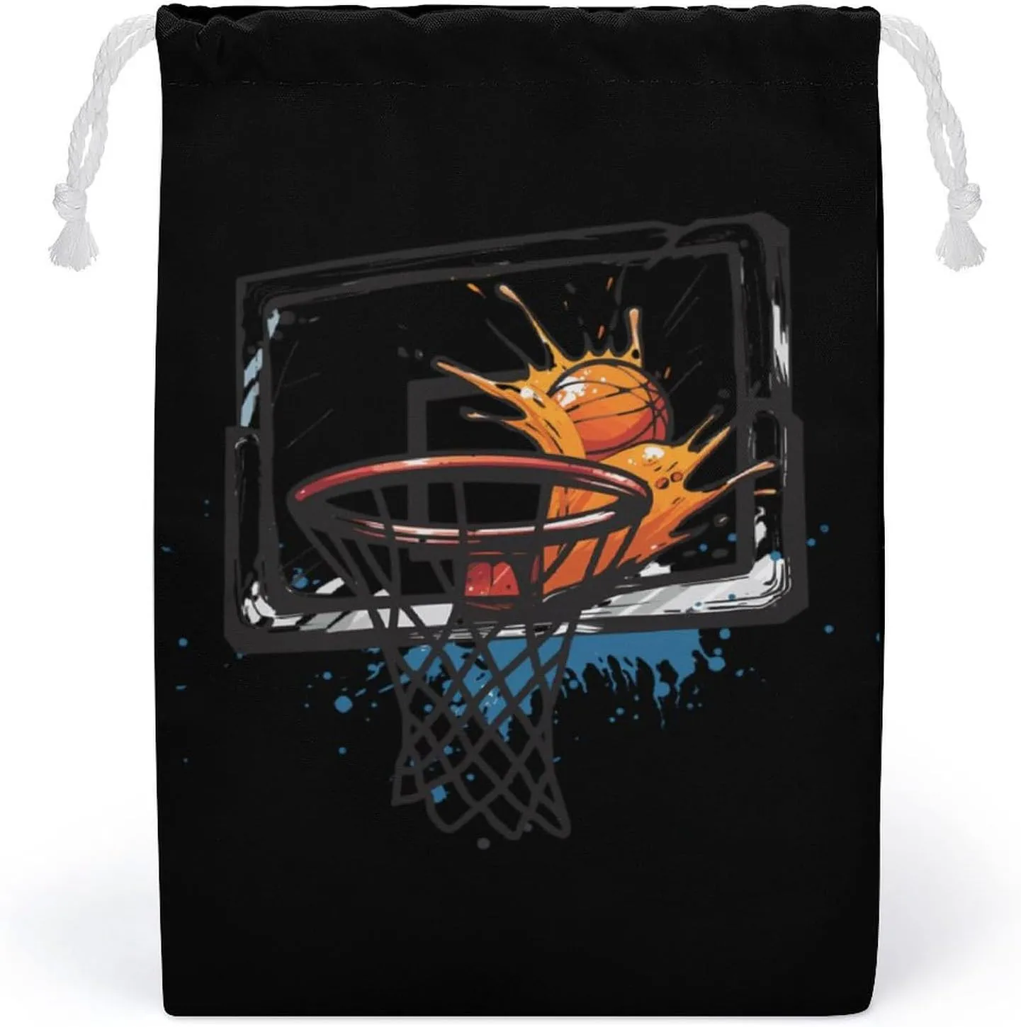 Player Basketball Slam Dunk Drawstring Storage Bag Small String Bag Makeup Bag for Home Travel 12 * 18cm