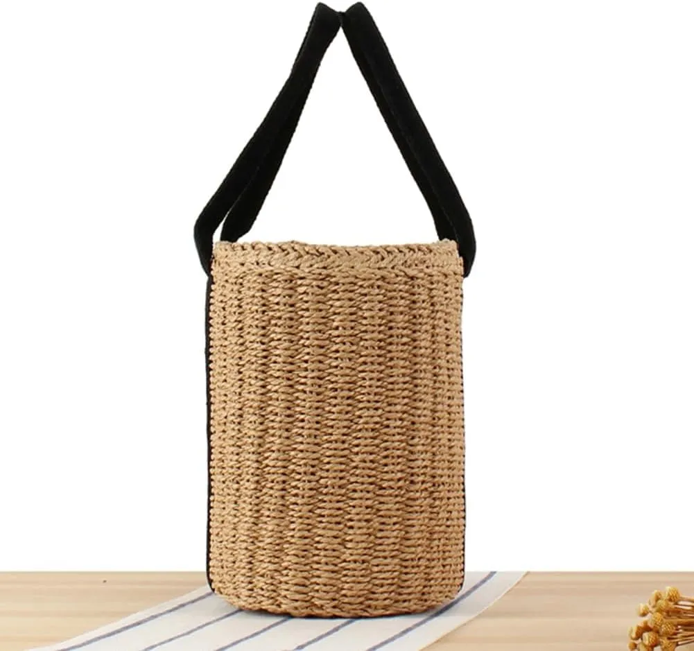 Pocadri Womens Straw Beach Bag Large Summer Woven Tote Bag Shoulder Handbags Top Handle Purse Travel Shopping