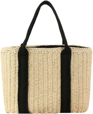 Pocadri Womens Straw Beach Bag Large Summer Woven Tote Bag Shoulder Handbags Top Handle Purse Travel Shopping