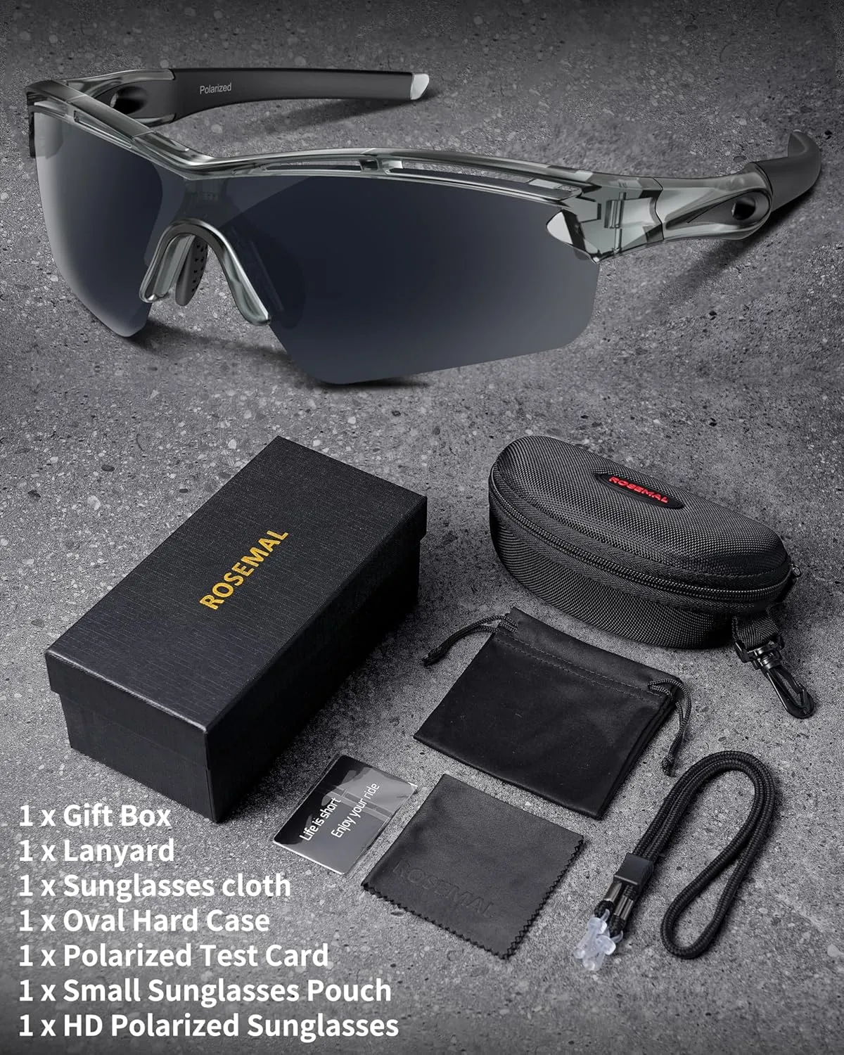 Polarized Sports Sunglasses for Men Women Youth Baseball Cycling Running Driving Fishing Tennis Golf Motor TAC UV400 TR90