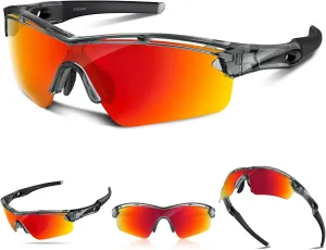 Polarized Sports Sunglasses for Men Women Youth Baseball Cycling Running Driving Fishing Tennis Golf Motor TAC UV400 TR90