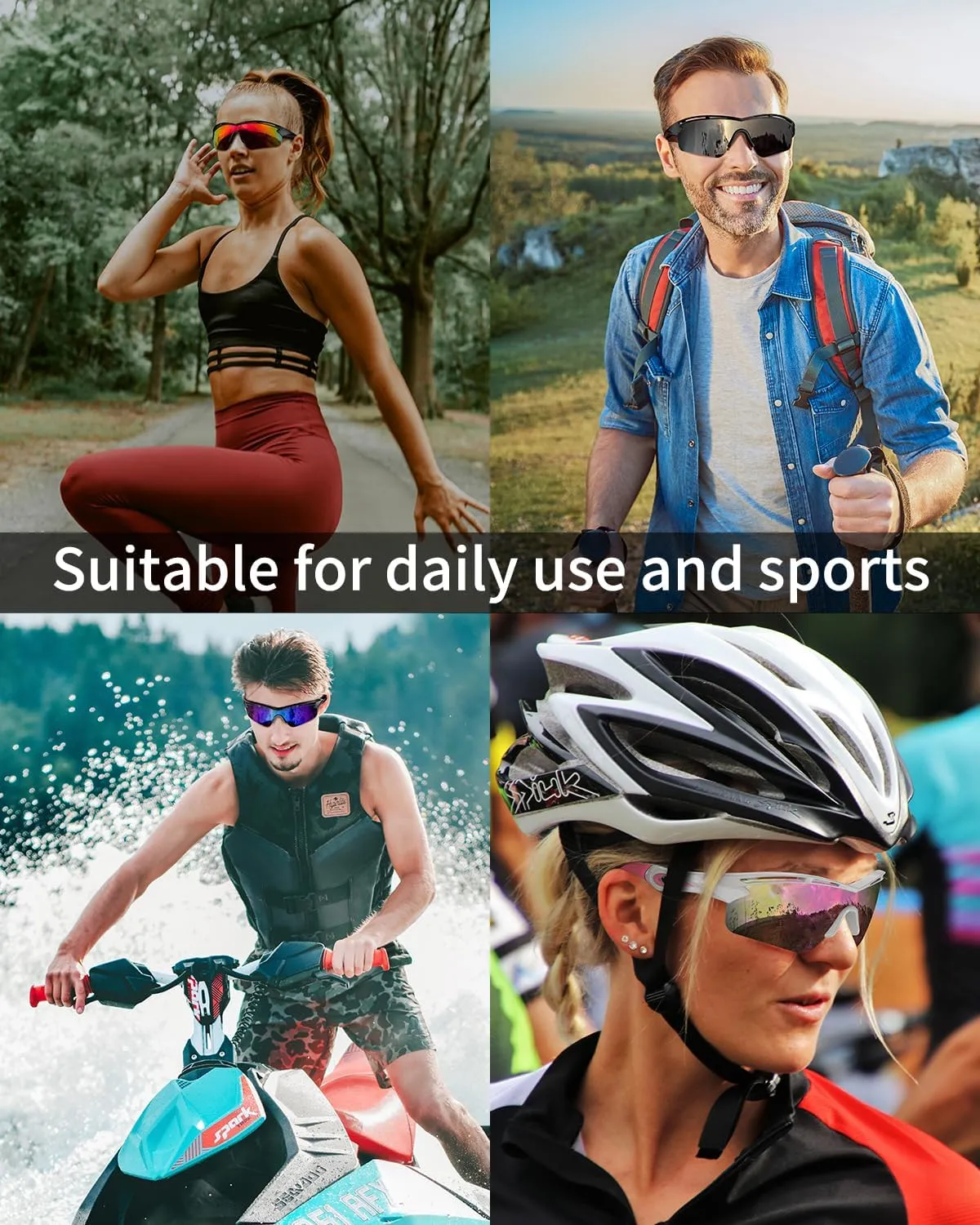 Polarized Sports Sunglasses for Men Women Youth Baseball Cycling Running Driving Fishing Tennis Golf Motor TAC UV400 TR90