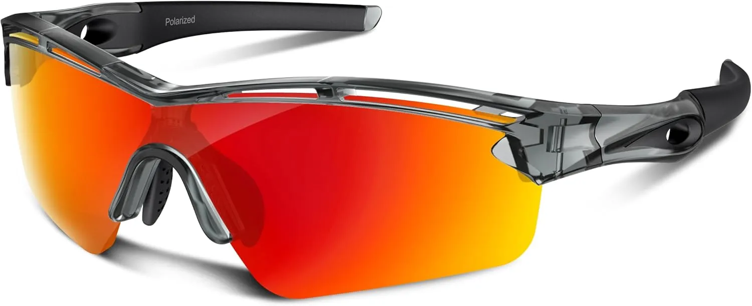 Polarized Sports Sunglasses for Men Women Youth Baseball Cycling Running Driving Fishing Tennis Golf Motor TAC UV400 TR90