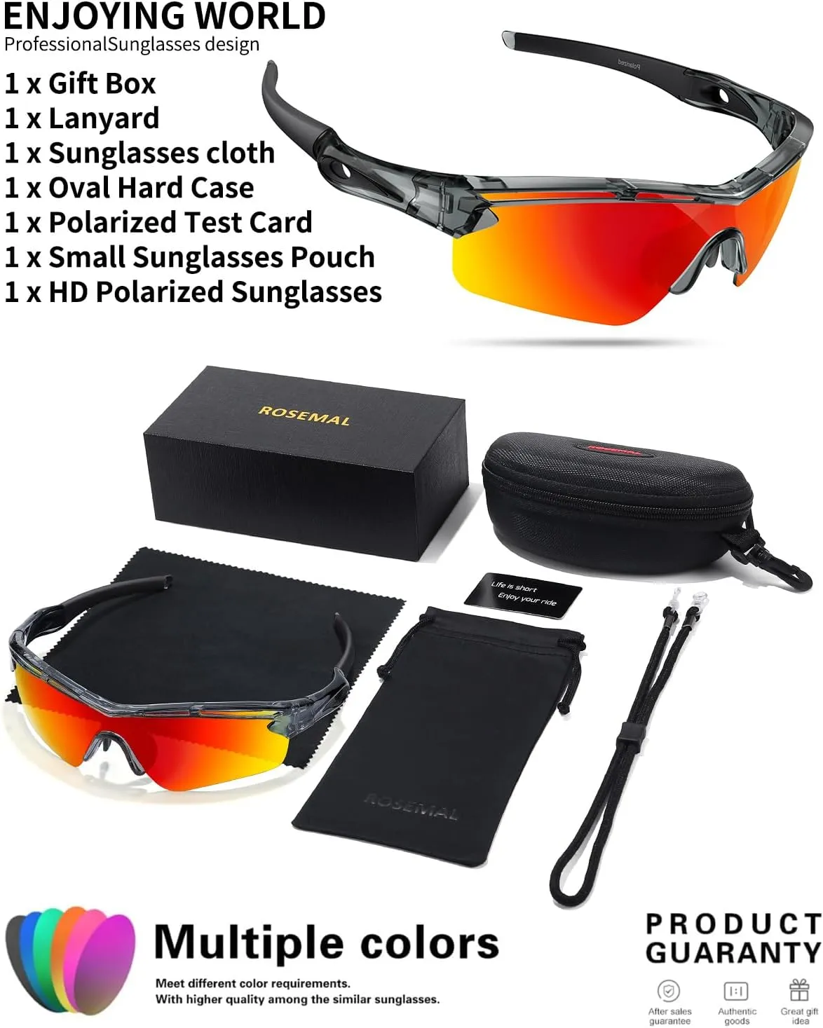 Polarized Sports Sunglasses for Men Women Youth Baseball Cycling Running Driving Fishing Tennis Golf Motor TAC UV400 TR90