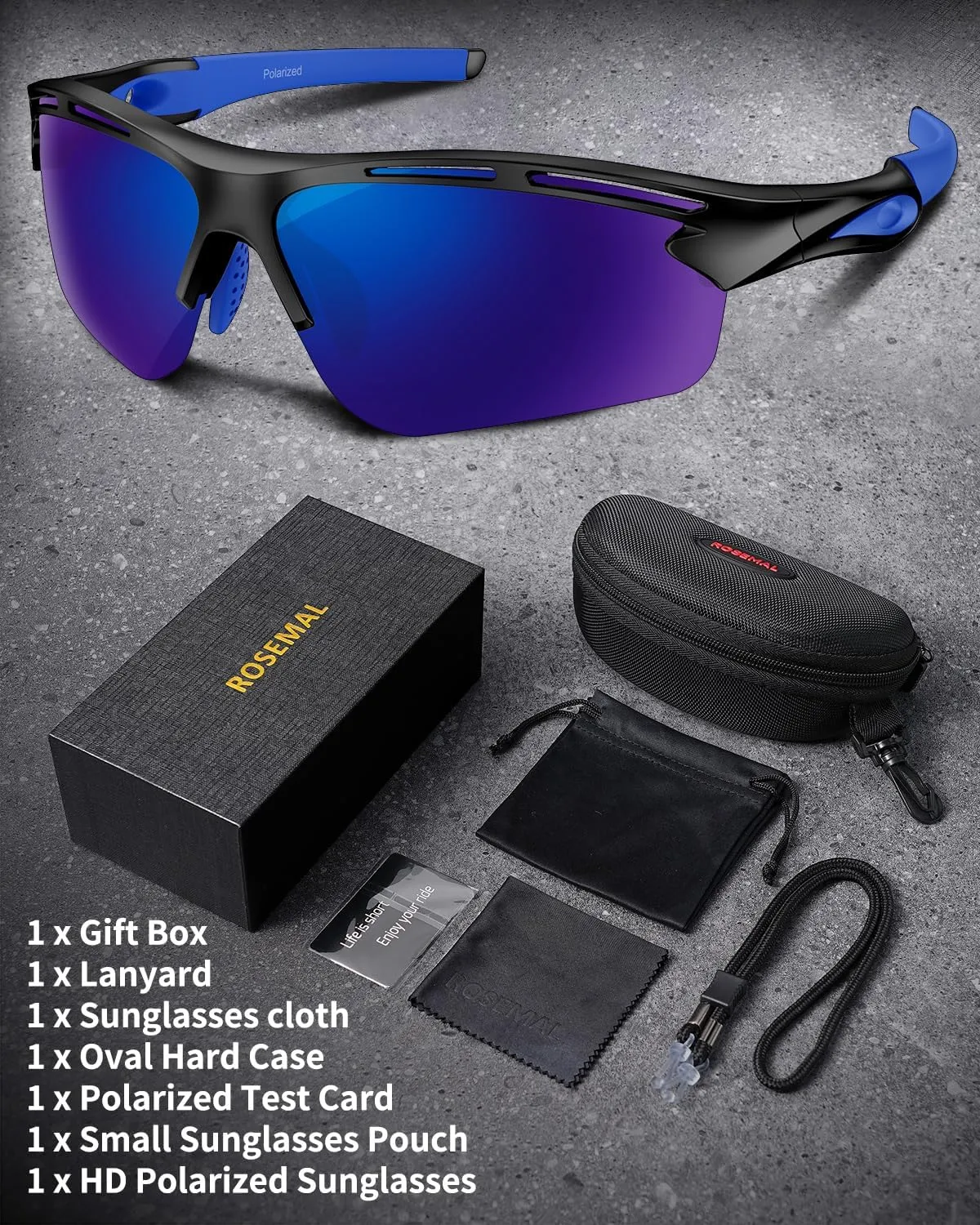 Polarized Sports Sunglasses for Men Women Youth Baseball Running Cycling Driving Fishing Tennis Golf Motor TAC UV400 TR90