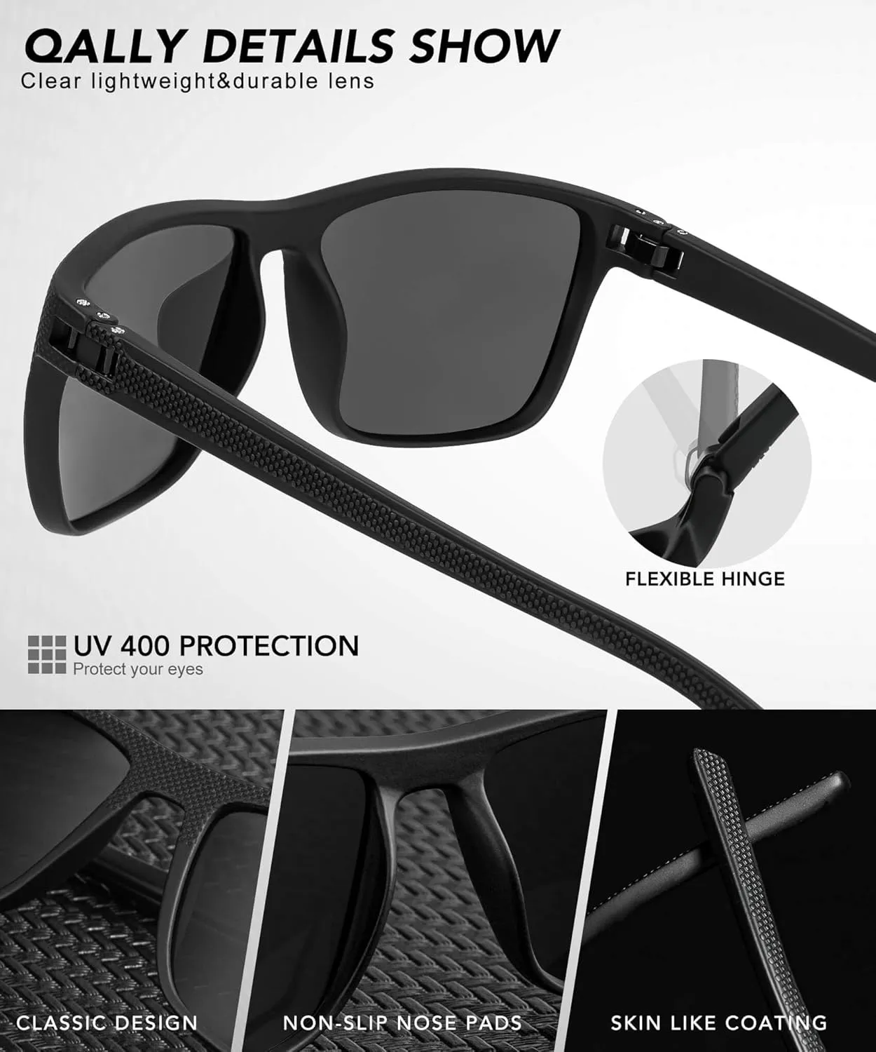 Polarized Sunglasses Men, Mens Sunglasses Polarized UV protection Lightweight Sun Glasses for Driving Fishing Golf