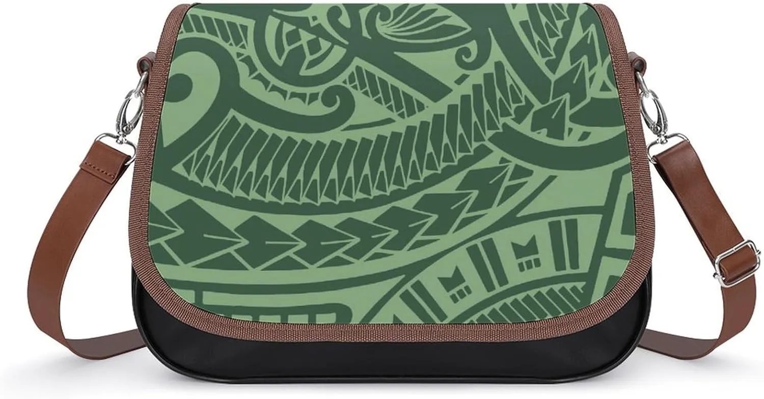 Polynesian Retro Tribal Pattern Design Women'S Crossbody Bag, Artistic Leather Bag, Teenage Girl Bag 2025