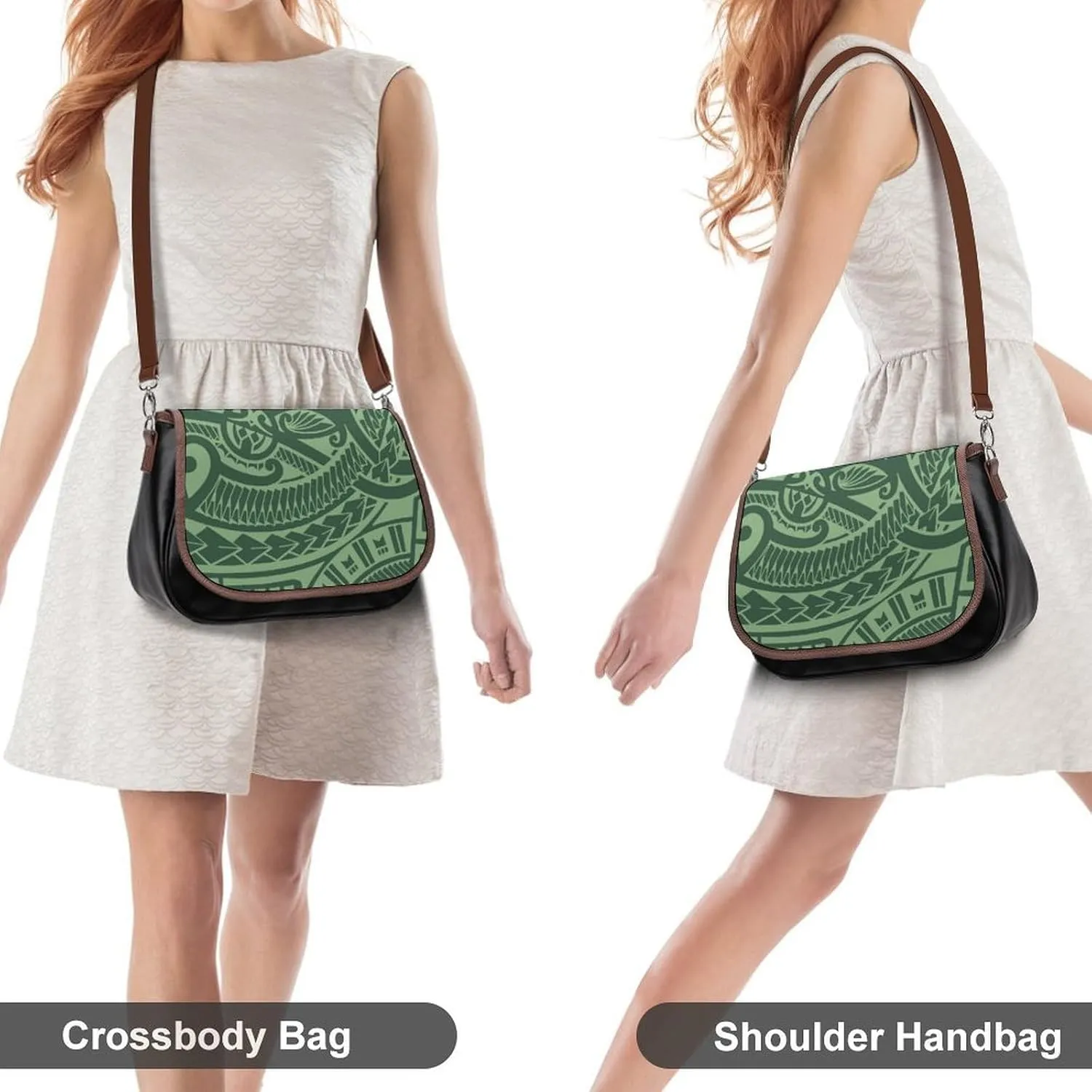 Polynesian Retro Tribal Pattern Design Women'S Crossbody Bag, Artistic Leather Bag, Teenage Girl Bag 2025