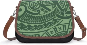 Polynesian Retro Tribal Pattern Design Women'S Crossbody Bag, Artistic Leather Bag, Teenage Girl Bag 2025