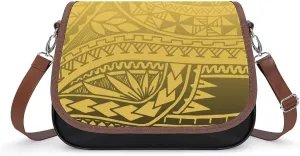 Polynesian Retro Tribal Pattern Design Women'S Crossbody Bag, Artistic Leather Bag, Teenage Girl Bag 2025