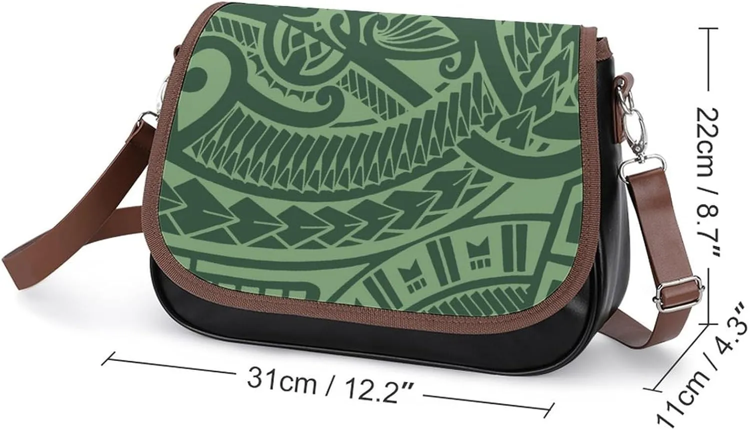 Polynesian Retro Tribal Pattern Design Women'S Crossbody Bag, Artistic Leather Bag, Teenage Girl Bag 2025