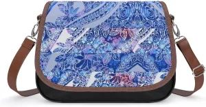 Polynesian Retro Tribal Pattern Printed Women'S Leather Crossbody Bag High-Quality Fabric Durable Women'S Bag