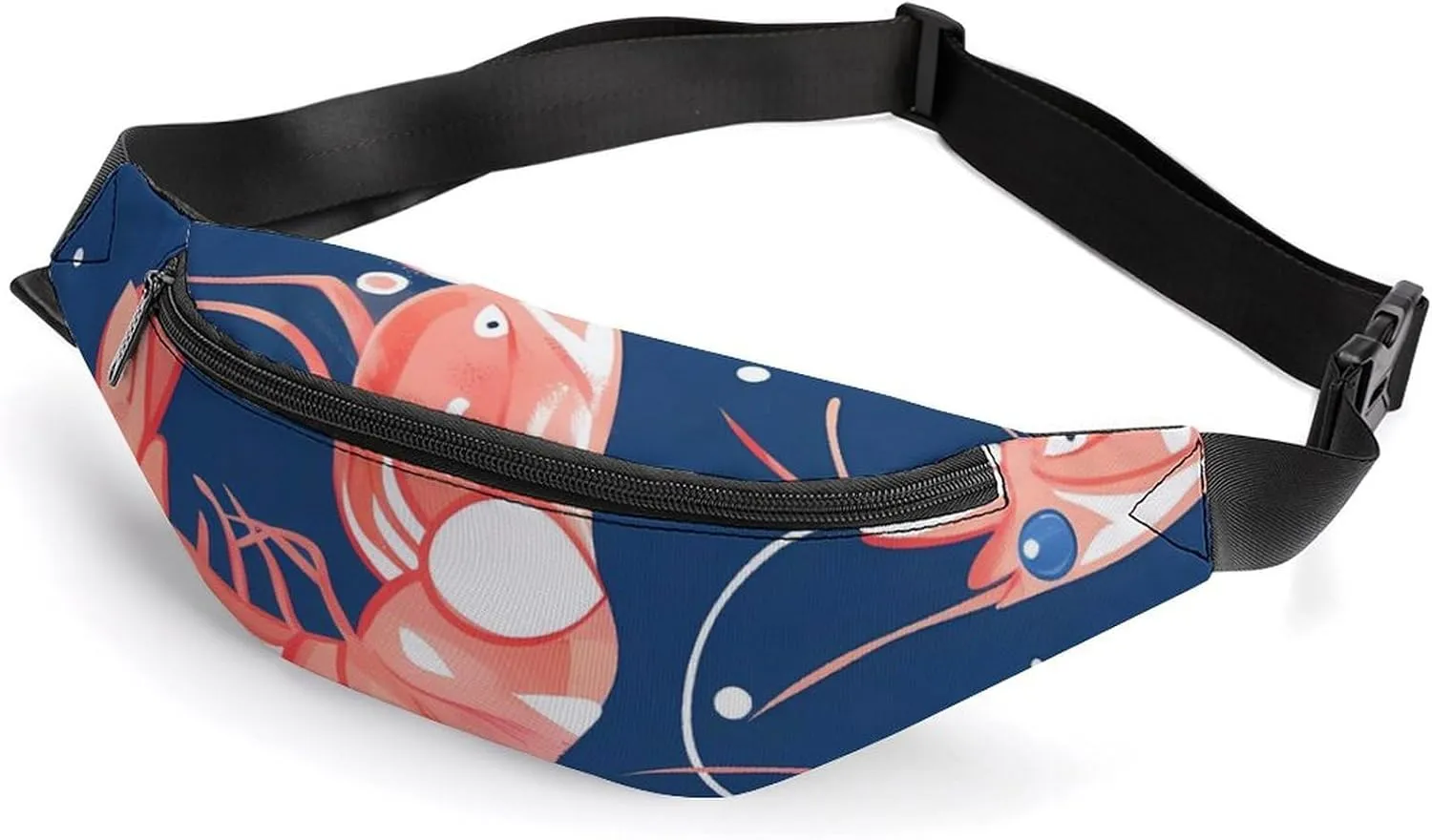 Prawn Shrimp Crossbody Fanny Pack Waist Packs Adjustable Shoulder Bags Sling Bag for Hiking Running Cycling