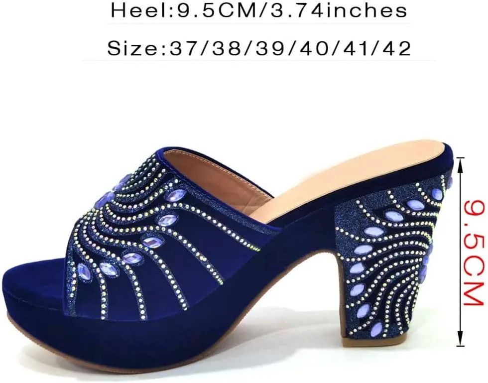 Premium Convertible Bridal Shoes Bag System African Crystal Heels with Detachable Evening Purse