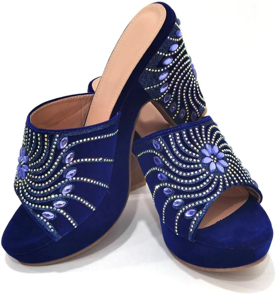 Premium Convertible Bridal Shoes Bag System African Crystal Heels with Detachable Evening Purse