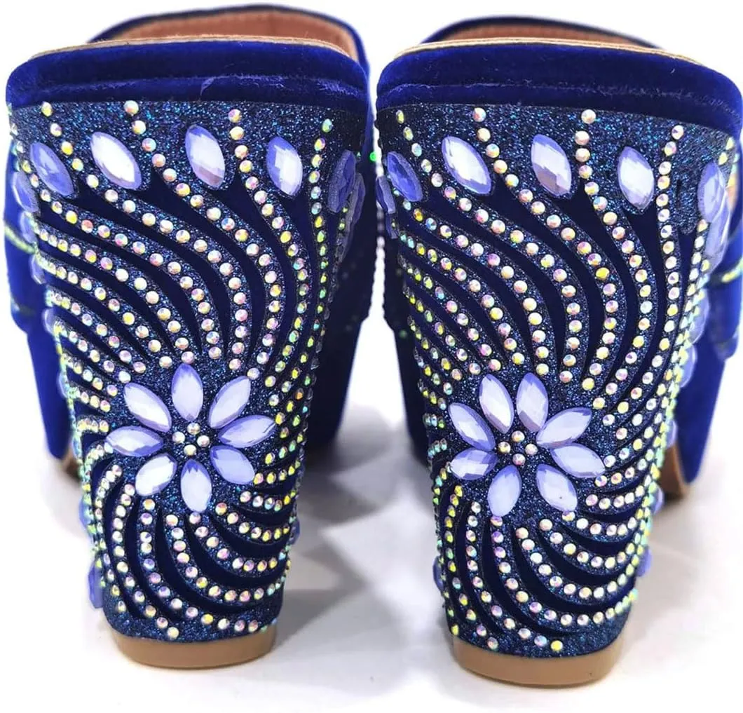 Premium Convertible Bridal Shoes Bag System African Crystal Heels with Detachable Evening Purse