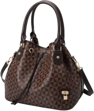 Printed Pattern Shoulder Bags for Women, Large Roomy Drawstring Handbag, Trendy Top Handle Satchel Hobo Purse