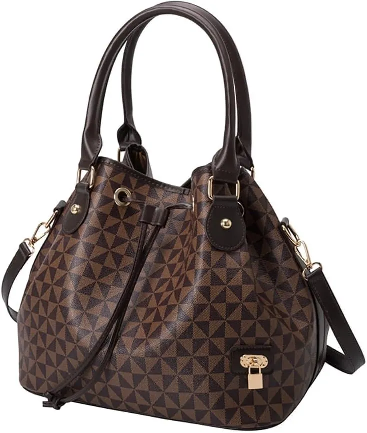Printed Pattern Shoulder Bags for Women, Large Roomy Drawstring Handbag, Trendy Top Handle Satchel Hobo Purse