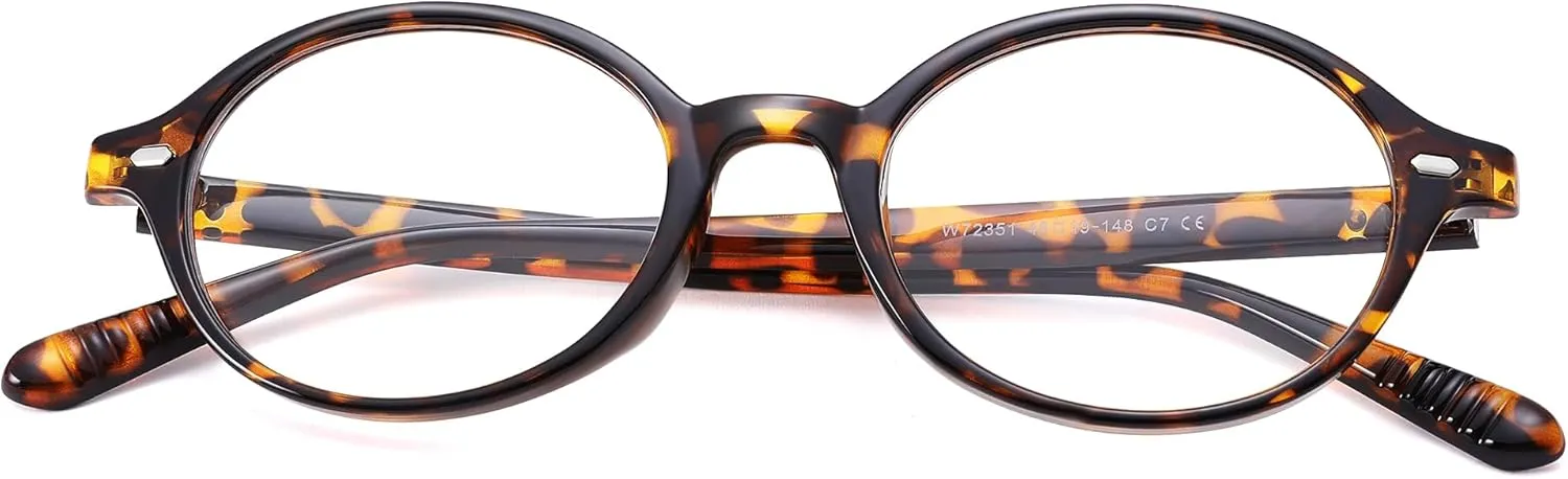 Pro Acme Oval Blue Light Blocking Glasses for Women Men, Vintage Thick Frame Glasses Fake Nerd Lightweight 90s Eyeglasses