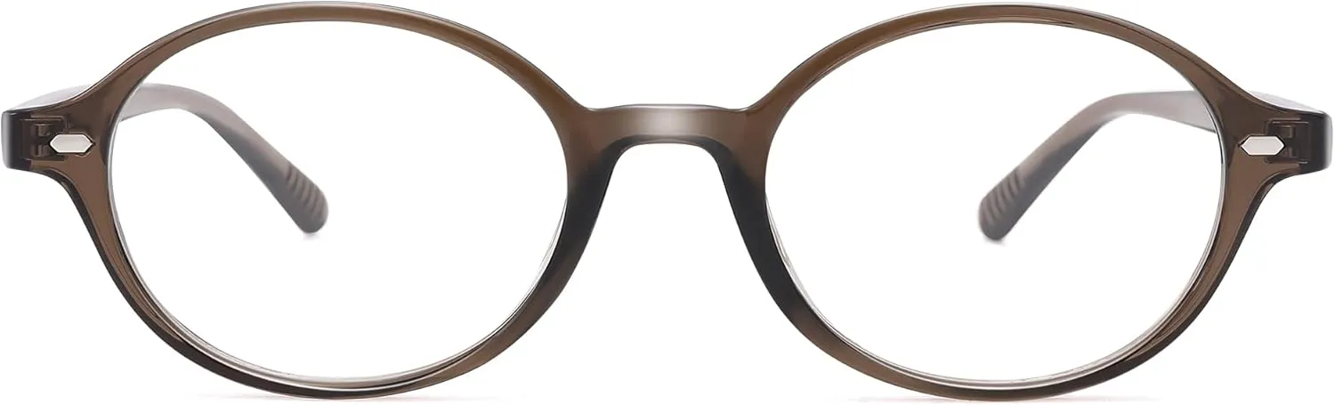 Pro Acme Oval Blue Light Blocking Glasses for Women Men, Vintage Thick Frame Glasses Fake Nerd Lightweight 90s Eyeglasses