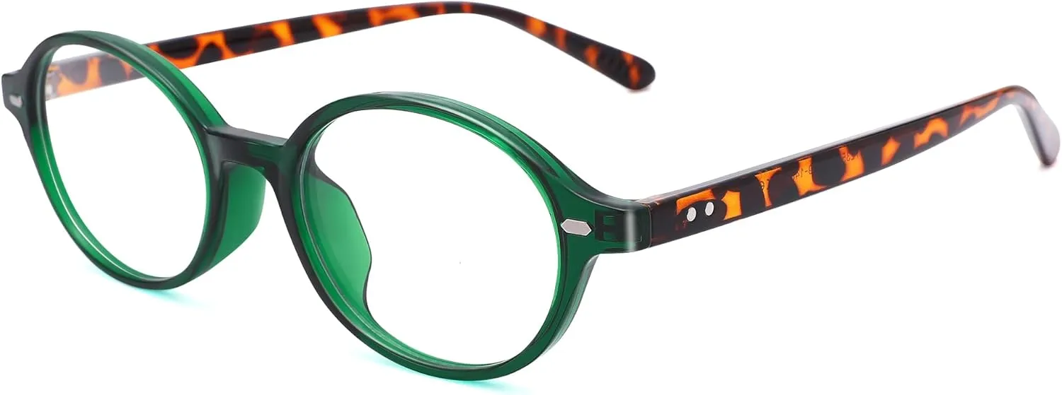 Pro Acme Oval Blue Light Blocking Glasses for Women Men, Vintage Thick Frame Glasses Fake Nerd Lightweight 90s Eyeglasses