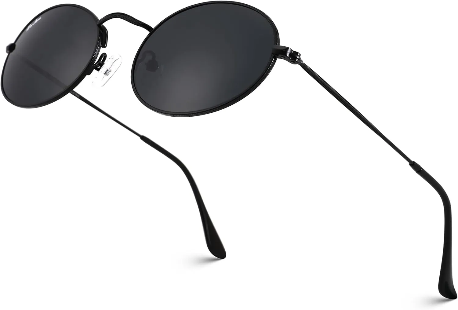 Pro Acme Retro Oval Sunglasses Glass Lens, Small Metal Frame Trendy 90s Sun Glasses for Women Men