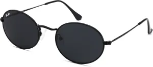 Pro Acme Retro Oval Sunglasses Glass Lens, Small Metal Frame Trendy 90s Sun Glasses for Women Men