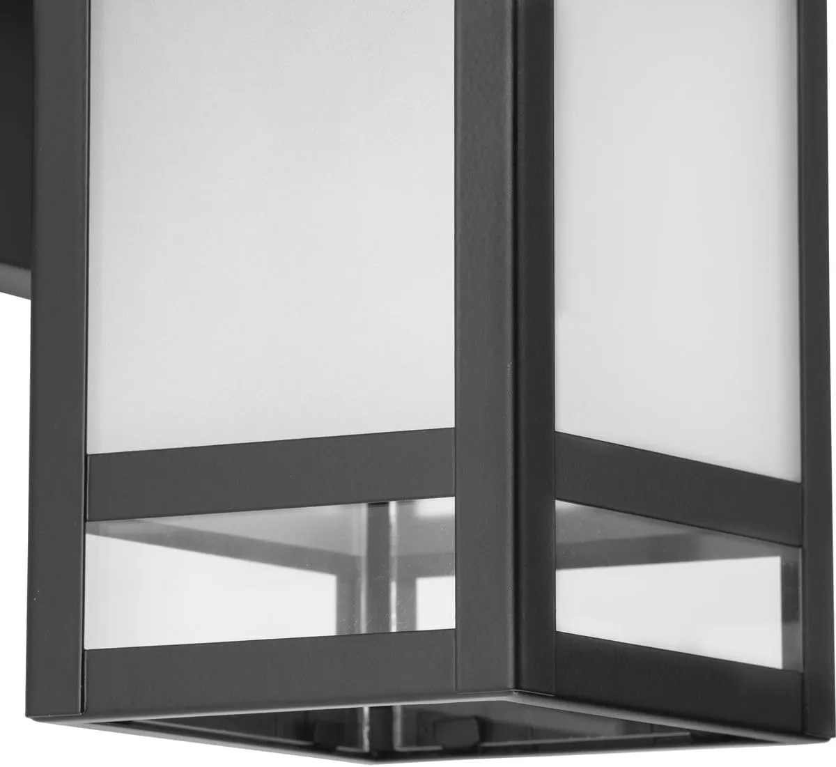 Progress Lighting Parrish Collection One-Light Matte Black Clear and Etched Glass Modern Craftsman Outdoor Small Wall Lantern (P560341-31M)