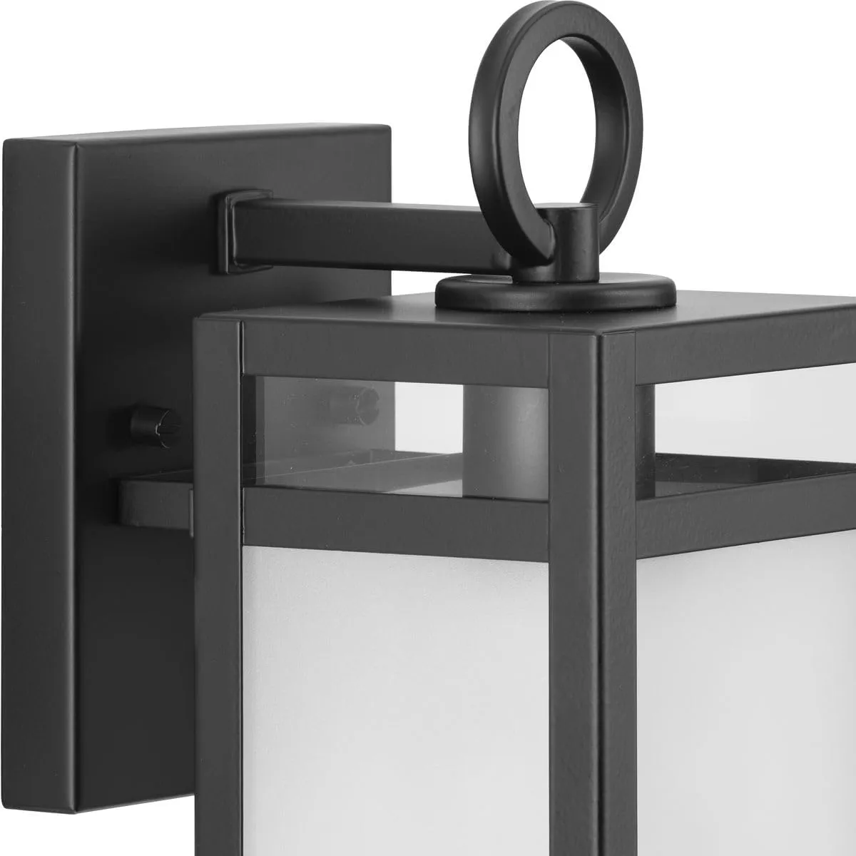 Progress Lighting Parrish Collection One-Light Matte Black Clear and Etched Glass Modern Craftsman Outdoor Small Wall Lantern (P560341-31M)