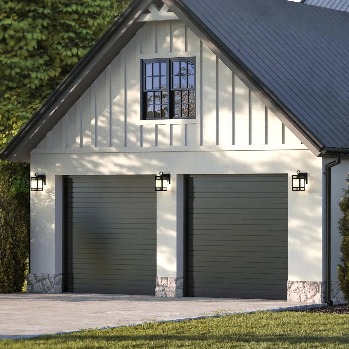 Progress Lighting Parrish Collection One-Light Matte Black Clear and Etched Glass Modern Craftsman Outdoor Small Wall Lantern (P560341-31M)